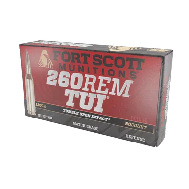 Fort Scott Munitions 260 Rem Tumble Upon Impact (TUI) - 130gr Solid Copper Spun, 20 Rounds per Box