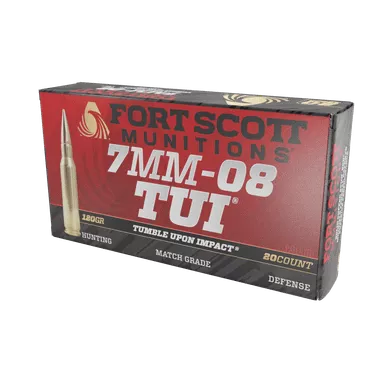 Fort Scott Munitions 7mm-08 Rem Tumble Upon Impact (TUI) - 120gr Solid Copper Spun, 20 Rounds per Box