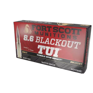 Fort Scott Munitions 8.6 Blackout Tumble Upon Impact (TUI) - 235gr Solid Copper Spun, 20 Rounds per Box