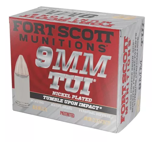 Fort Scott Munitions 9MM115SCVNIC Tumble Upon Impact (TUI)9mmLuger 115gr Solid Copper Spun 20 Per Box/25 Case