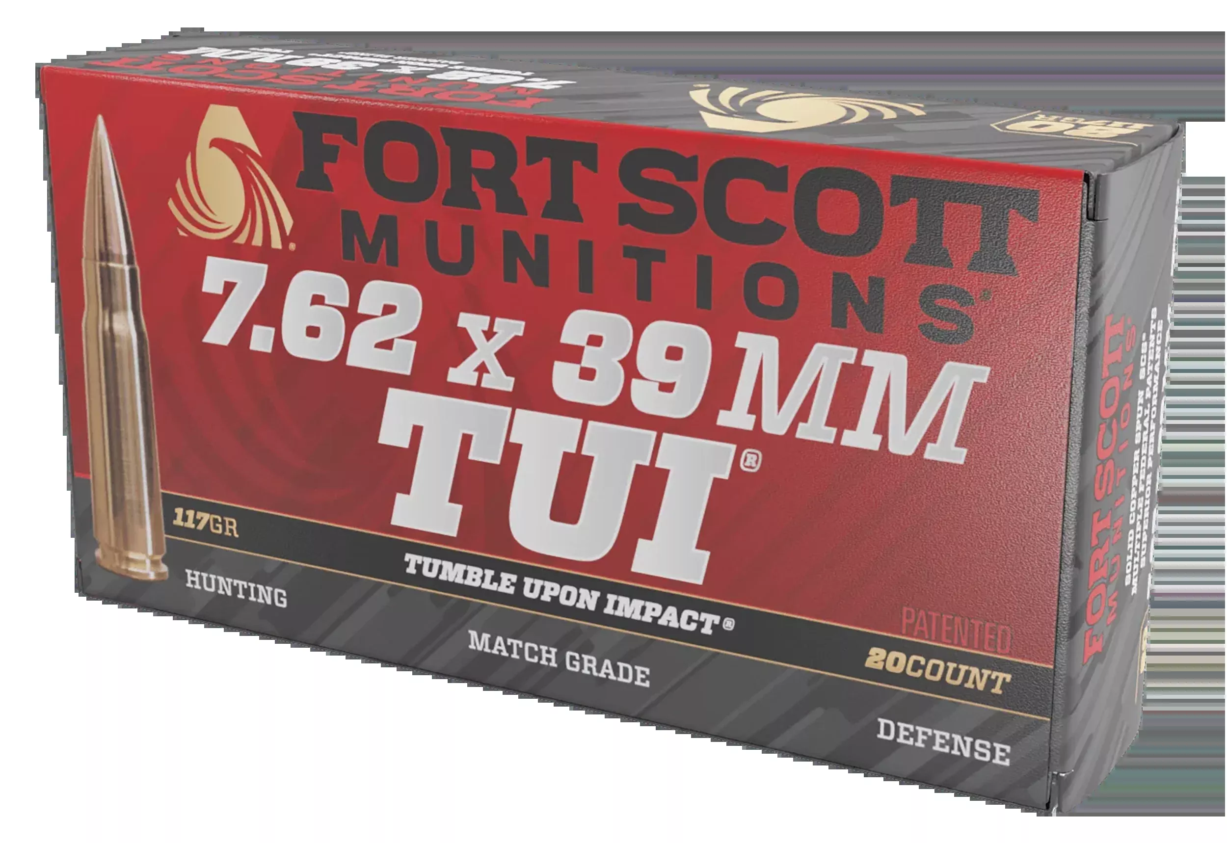 Fort Scott Munitions Tumble Upon Impact (TUI) 7.62x39mm 117 gr Solid Copper Spun - Box or Case