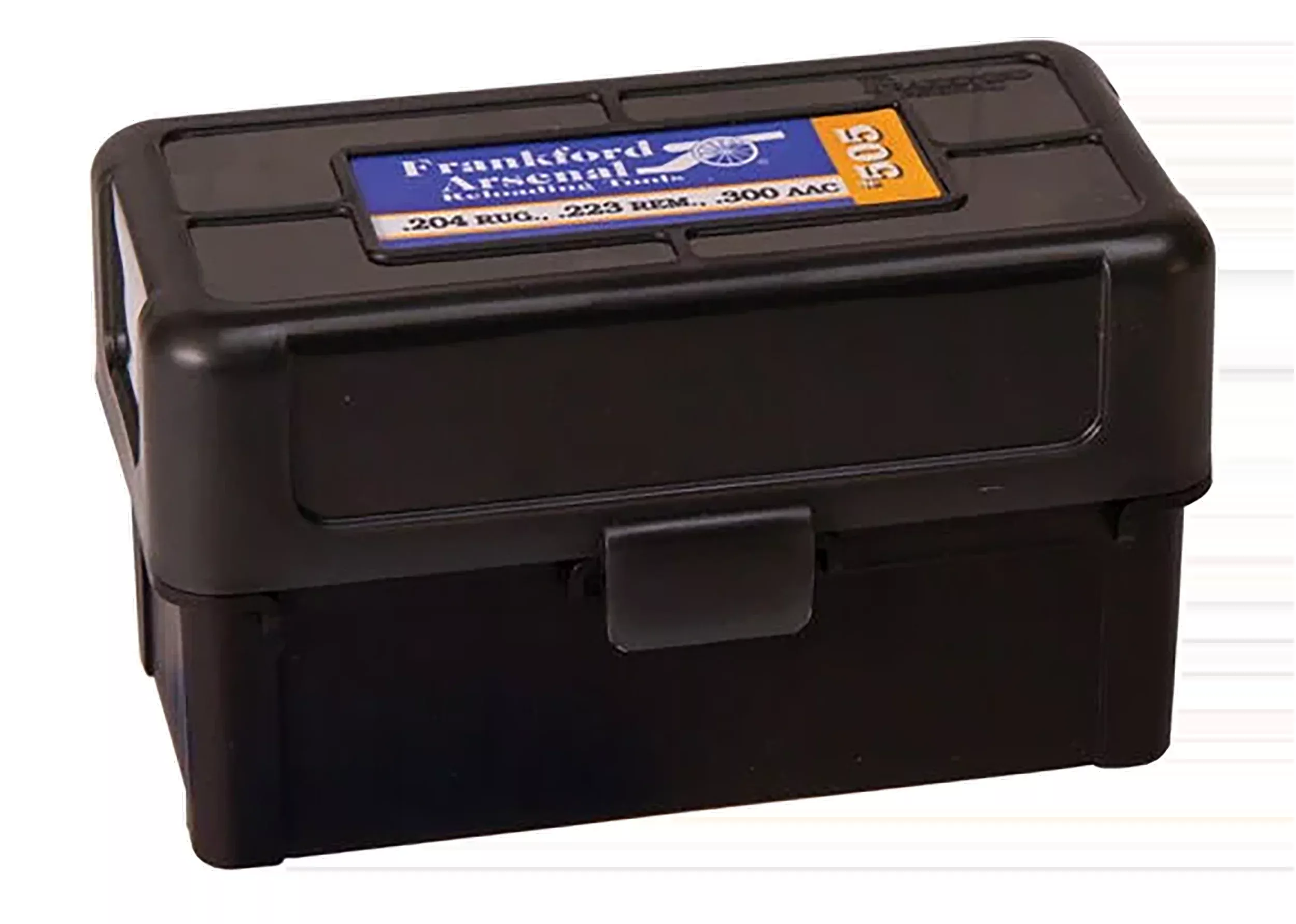 Frankford Arsenal 50-Round Hinge-Top Ammo Box, Black Polymer, Fits .223/5.56 and Similar – 1083786
