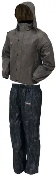 FROGG TOGGS All Sport Rain Suit, Stone/Black, Waterproof Breathable Jacket & Pants Set, AS1310-105-M