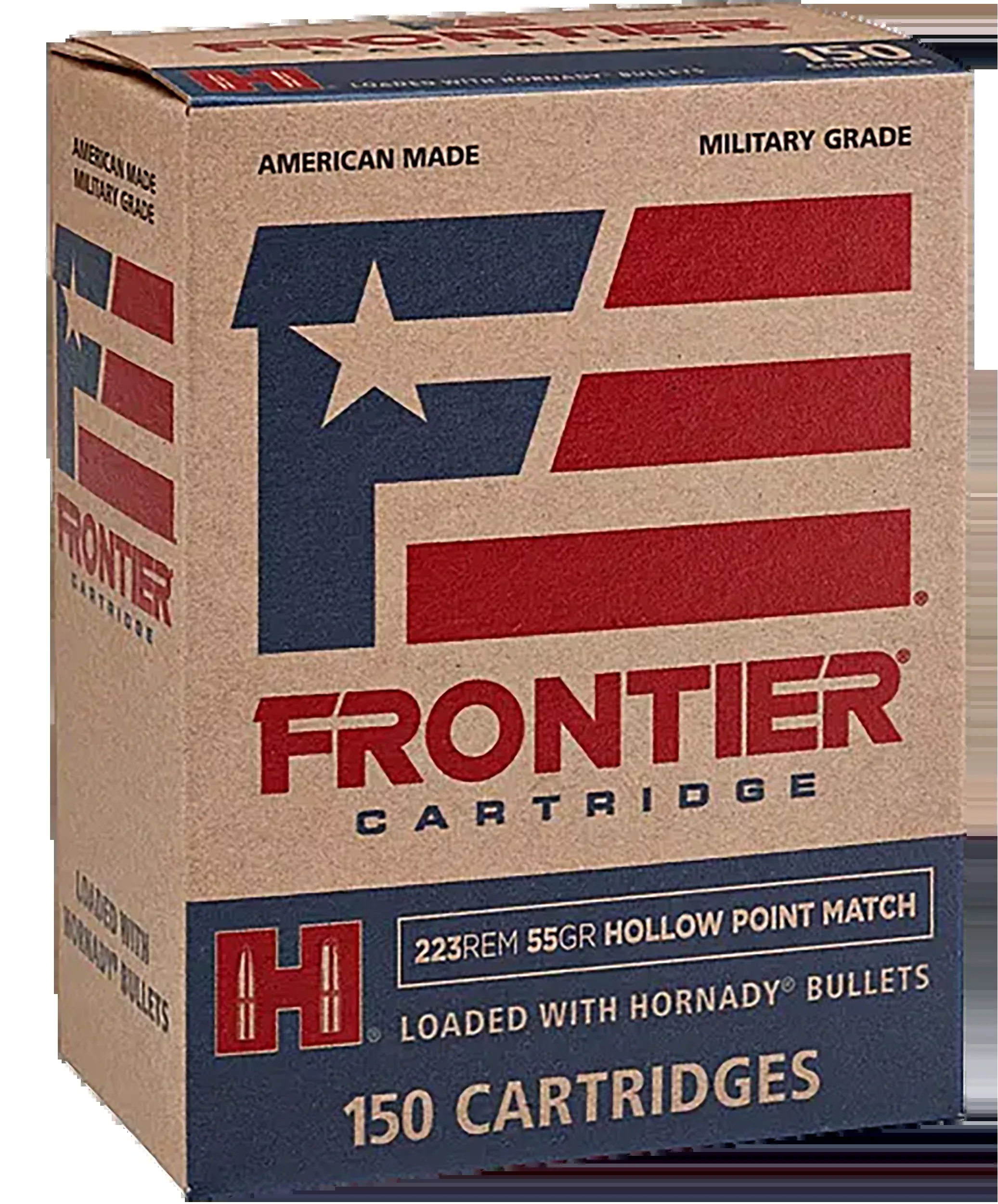 Frontier Cartridge Military Grade .223 Rem 55gr Hollow Point Match Rifle Ammo, 150/Box (8/Case) FR1415