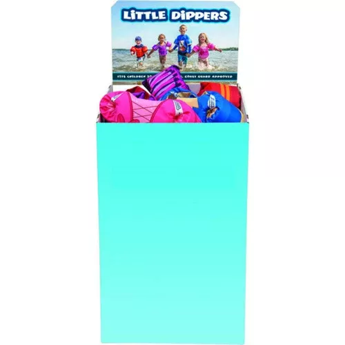 Full Throttle Little Dippers Child Life Jacket Display Bin, 24 Assorted Vests, USCG Approved FUL10449090000118B