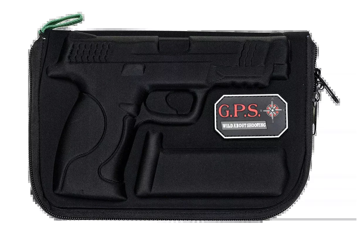 G*Outdoors Molded Pistol Case for Smith & Wesson M&P, Black, Lockable Zippers & Mag Slot, 912PC