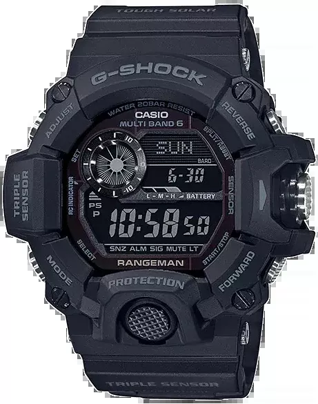 G-SHOCK/VLC DISTRIBUTION G-Shock Rangeman Tough Solar Watch, Triple Sensor, Blackout - GW94001B