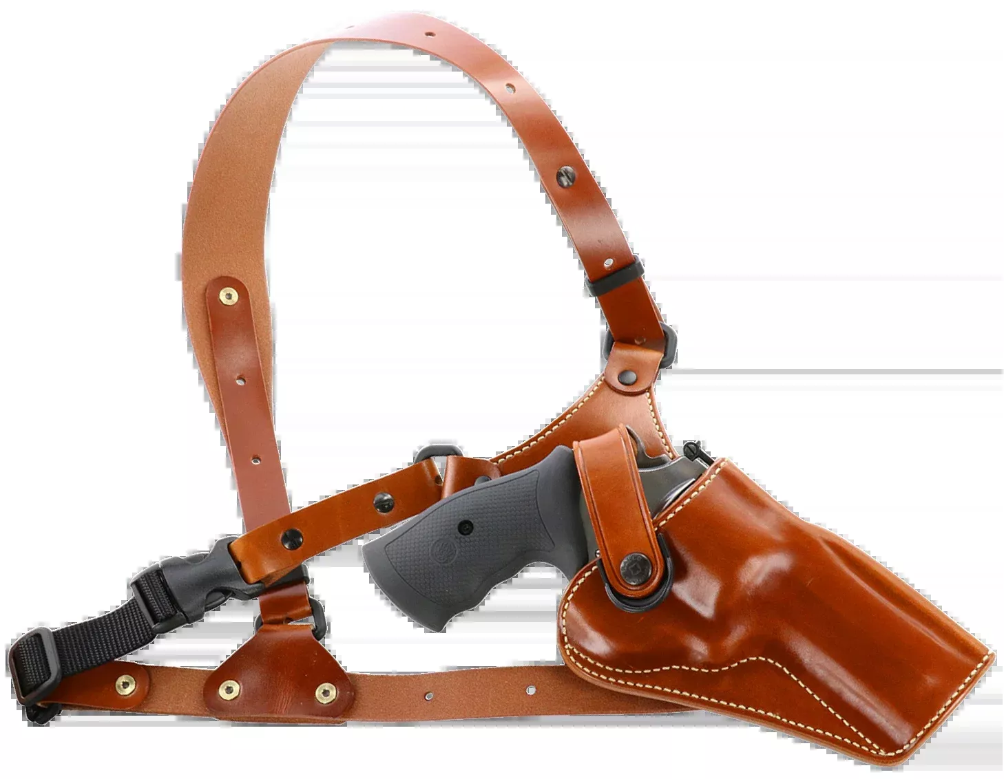 Galco Great Alaskan Chest Holster, Right-Hand Tan Leather for Smith & Wesson 500 X-Frame 4in, GA170