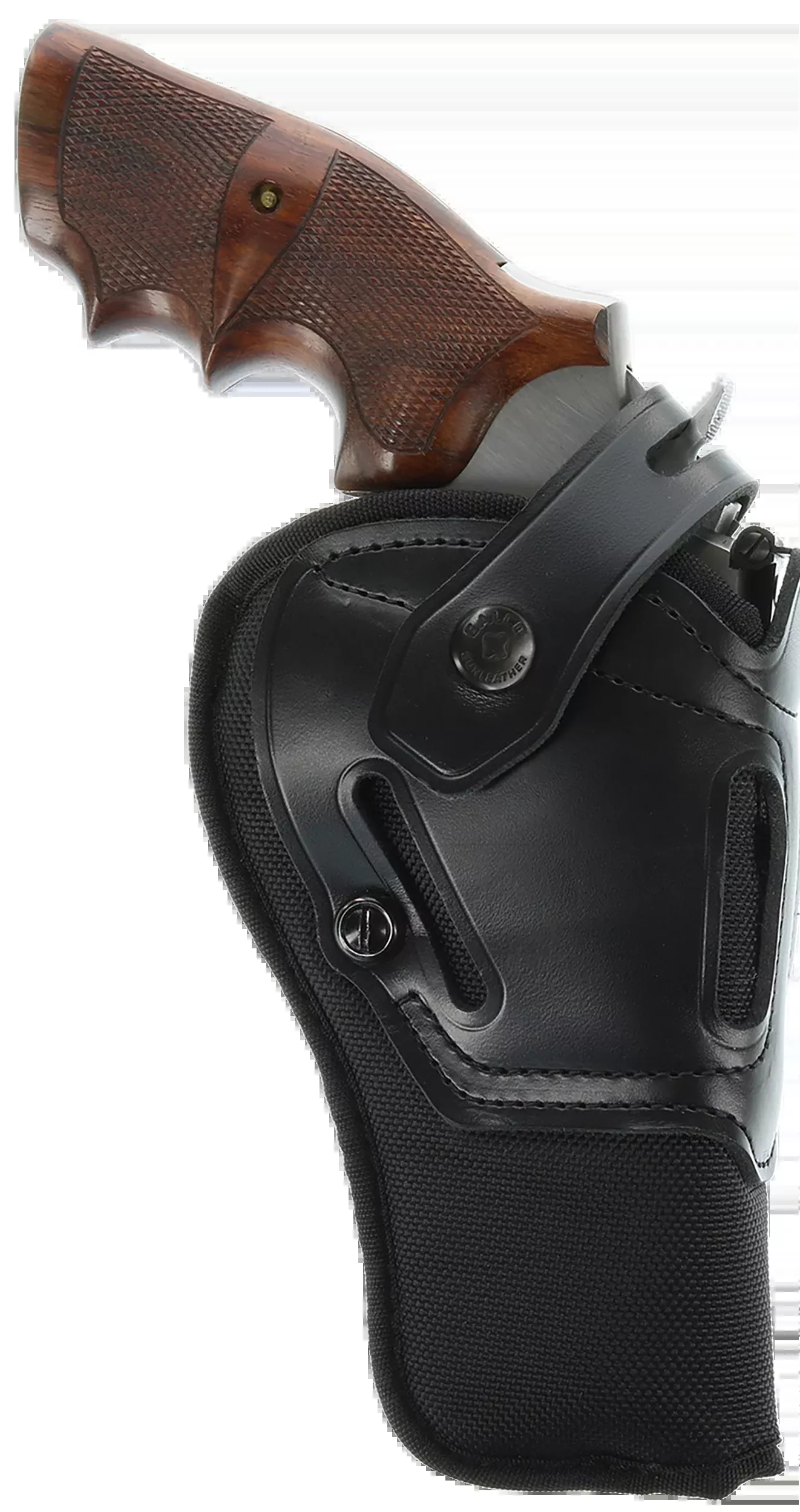 Galco Switchback Ambidextrous OWB Belt Holster, Hybrid Leather/Nylon, Black — SR124B