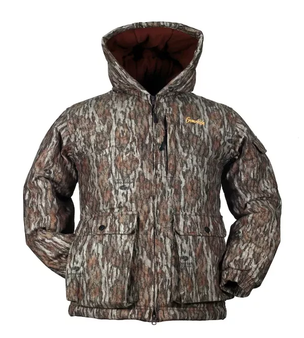 GAMEHIDE Youth Tundra Jacket in Mossy Oak Bottomland Camo, Insulated Hooded - KPJNBD-S