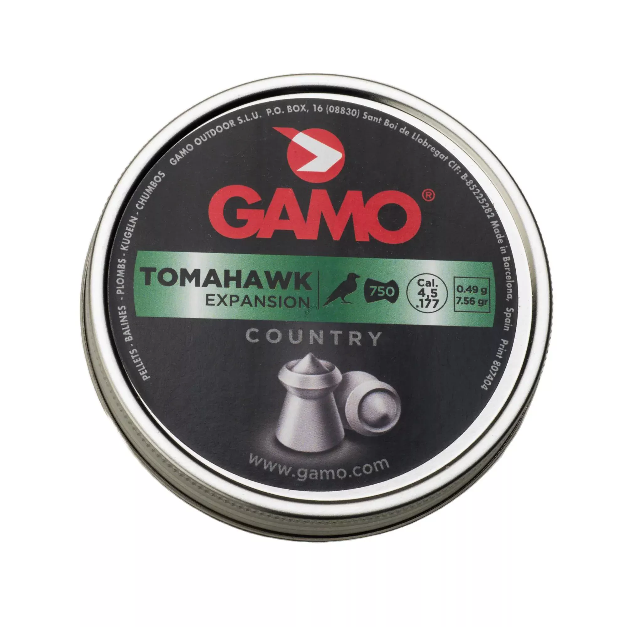 Gamo USA Tomahawk .22 Caliber Pointed Hollow Point Lead Pellets, 400 Count Tin 6322545CPC54