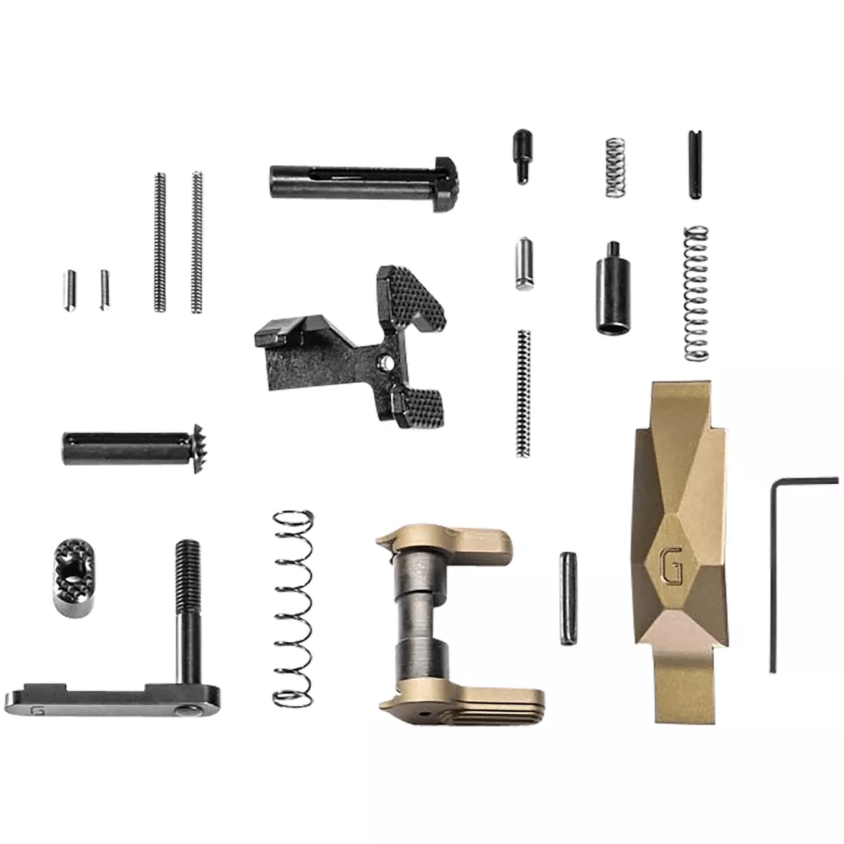 Geissele Automatics Ultra Duty Lower Parts Kit DDC, Ambi Safety, Oversized Bolt Release/Catch for AR-15 - Dessert Dirt