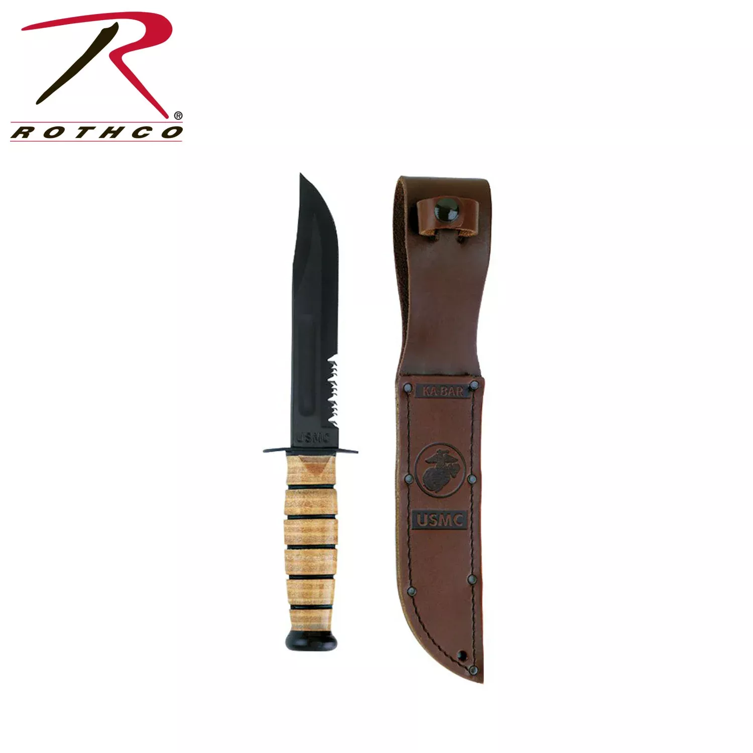 Genuine Ka-Bar USMC Combo Edge Fighting Knife