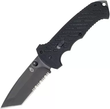 Gerber 06 FAST AUTO Folding Knife - 3.8" 7Cr17MoV Partially Serrated Tanto Blade, Black G10 Handles - 31-000216N
