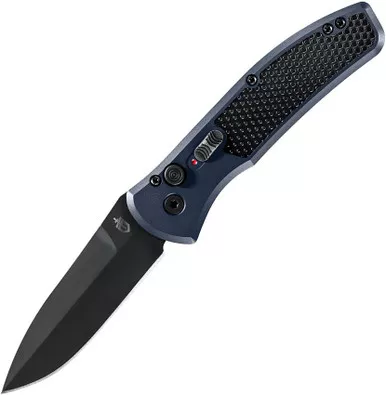 Gerber Empower AUTO Folding Knife - 3.25" S30V Black Plain Blade, Urban Blue Aluminum Handles with Black Armor Grip Insert - 30-001319