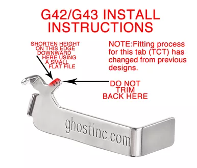 Ghost Inc Trigger Pro Connector - Fits Glock G42/G43/43X & 48, Stainless Finish