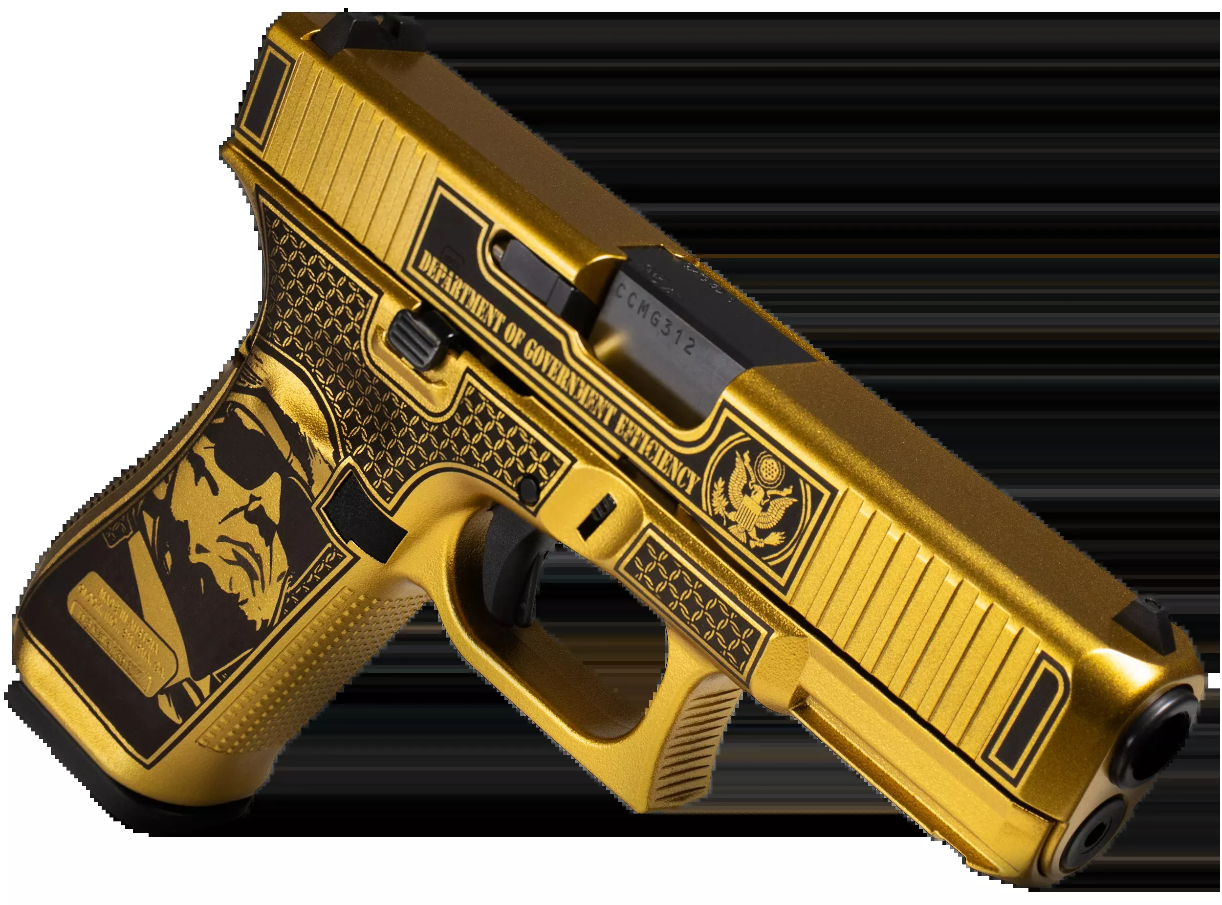 Glock G47 Gen5 MOS D.O.G.E. 9mm Luger 17+1 DAO Pistol - Glamour Glock Gold Cerakote