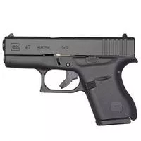 Glock Ui4350201 G43 Sub- Compact 9mm Luger 6 + 1 3.41 " Hammer Forged Barrel/Matte Black Serrated Slide/Black Polymer Frame W/Black Textured Polymer Grips Right Hand