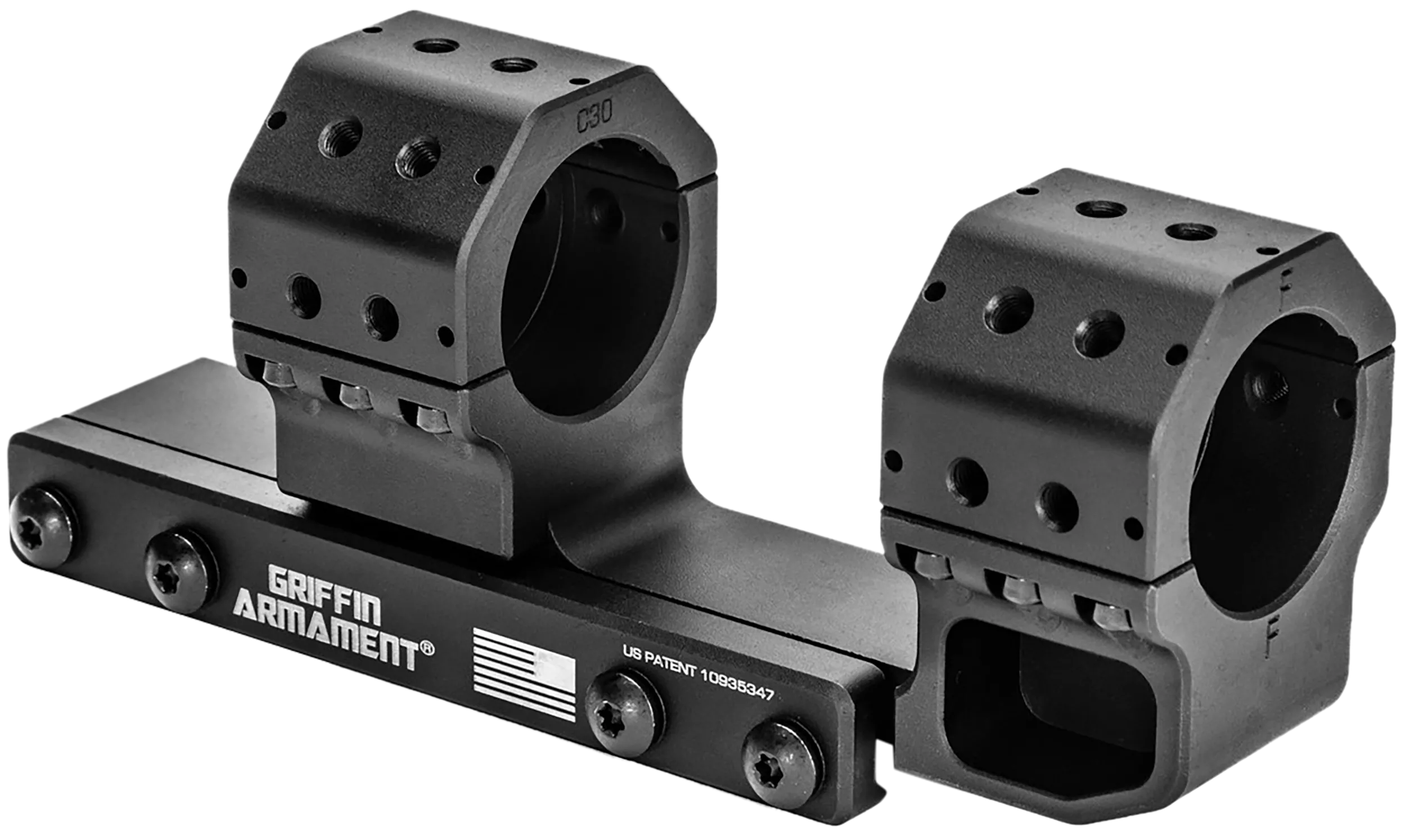 Griffin Armament GSMC1425H34MM Cantilever MountBlack Anodized 34mm Tube Cantilever Mount 15 MOA