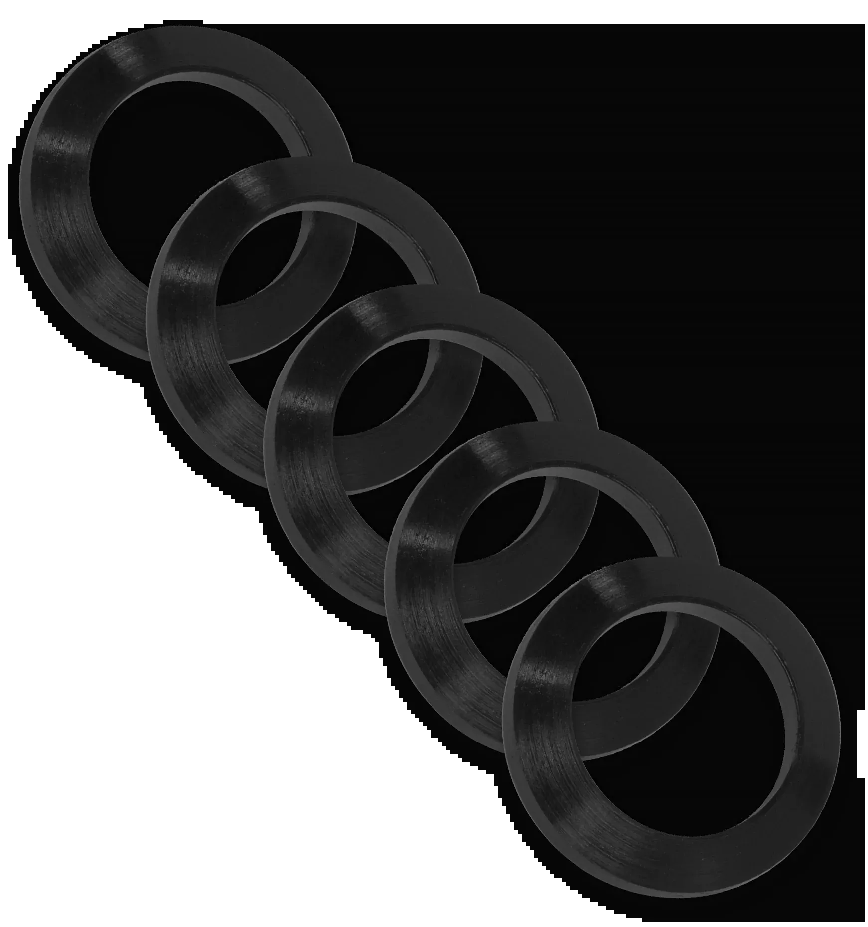 GrovTec US Inc .223 Crush Washer 5-Pack, Black Nitride Steel, 1/2-28 Threads per Inch, GTHM319
