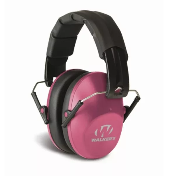 GSM Passive Low-Profile Folding Hearing Protection Earmuffs, Pink, NRR 22 dB – GWP-FPM1-PNK