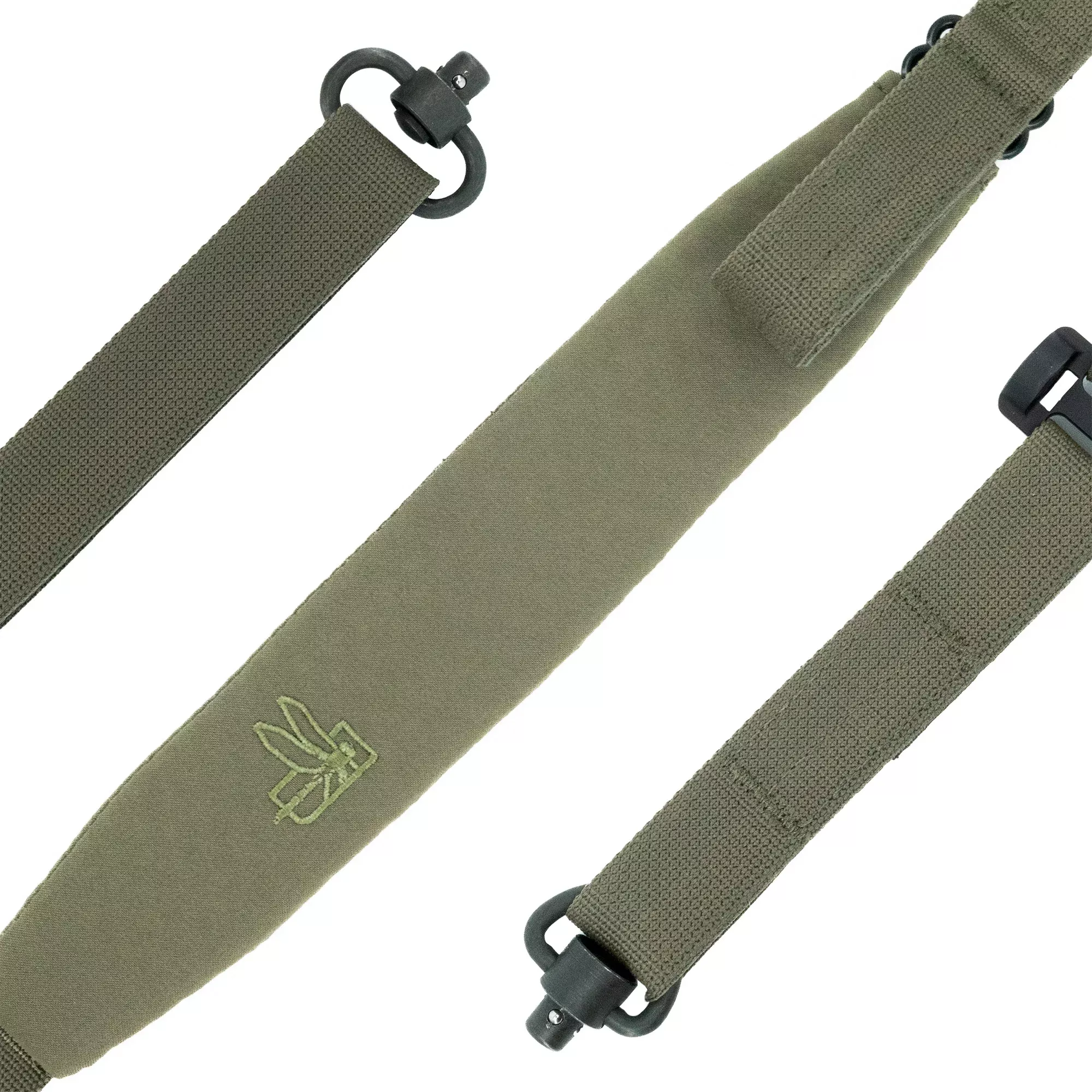 Haley Strategic Partners D3 Rifle Sling with Quick Detach Tri-Glide, Hydrophobic Pad, Ranger Green SLG_D3-1-1-RG