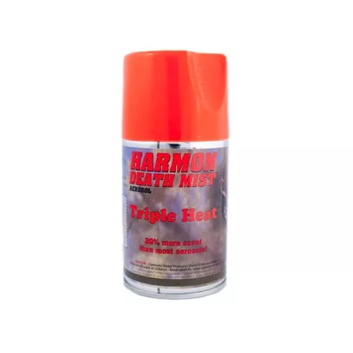 Harmon Scents - Triple Heat - Death Mist - HTHDM - Hunting Scents - 6 Ounce Aerosol - Whitetail Urine - Deer Hunting Attractant - Doe Estrous
