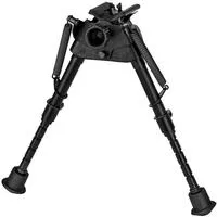 Harris Bipods Brms Swivel Br Swivel Stud, 6- 9 ", Black Steel/Aluminum, Notched Legs, Rubber Feet