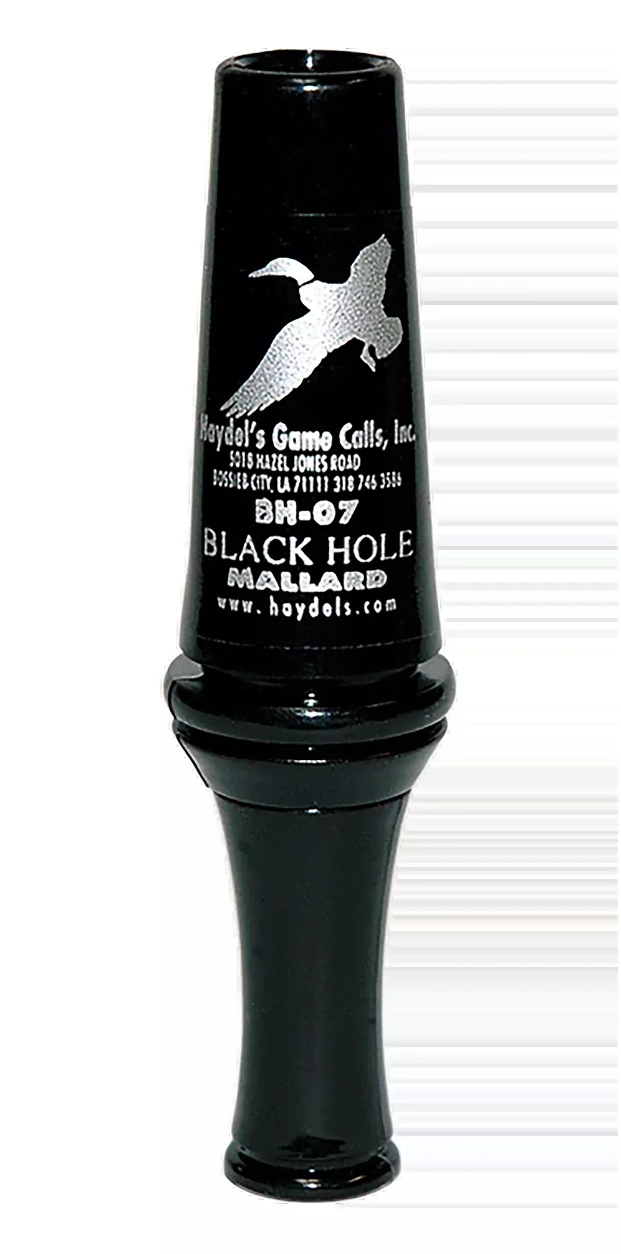 Haydel's Game Calls Black Hole Mallard Duck Call, Double Reed Open Call, Black Polycarbonate BH07