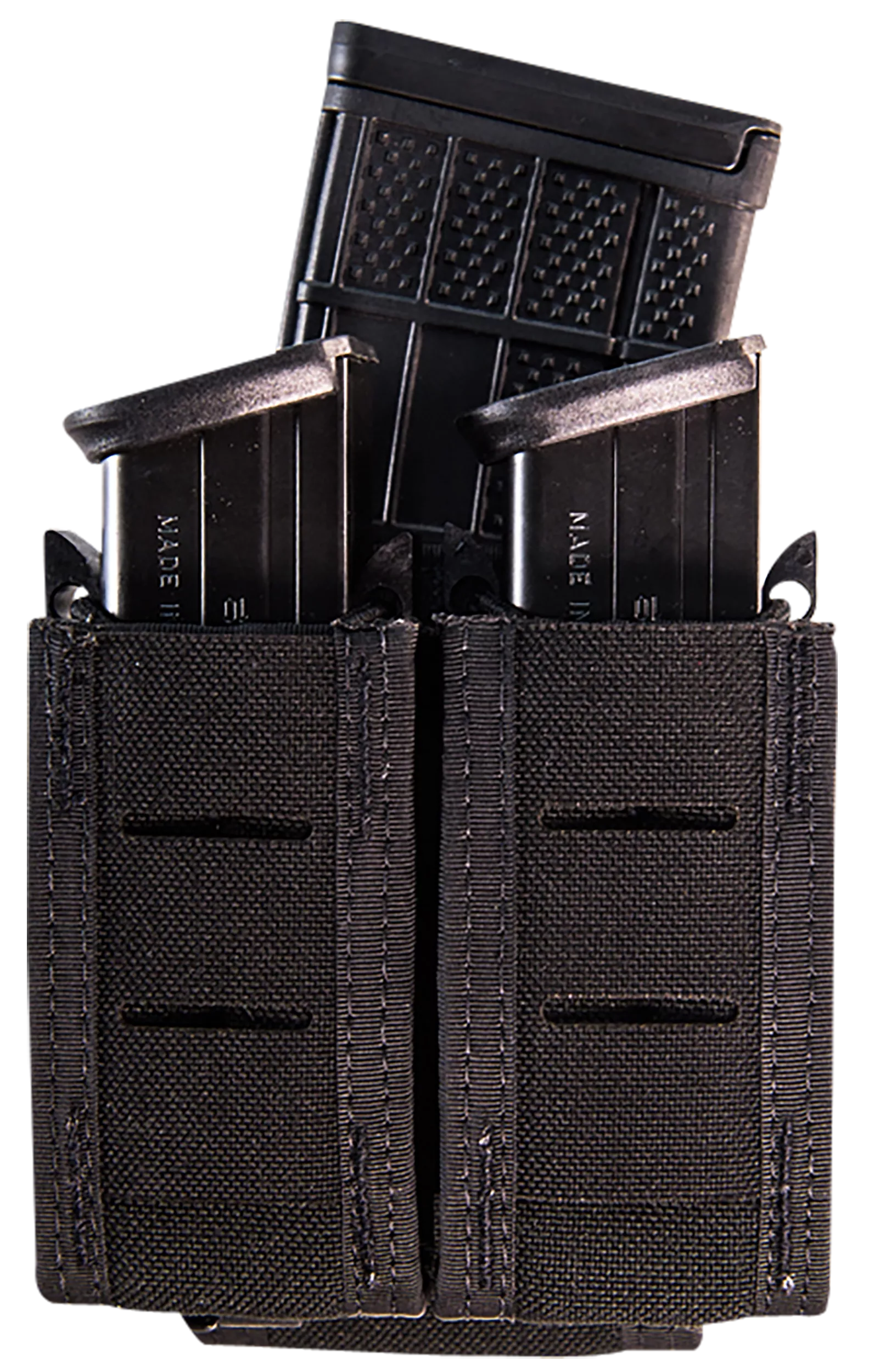 High Speed Gear 41PT02BK TACO Duty Double Pistol Mag, Black Nylon with MOLLE Exterior, Fits MOLLE & 2" Belt
