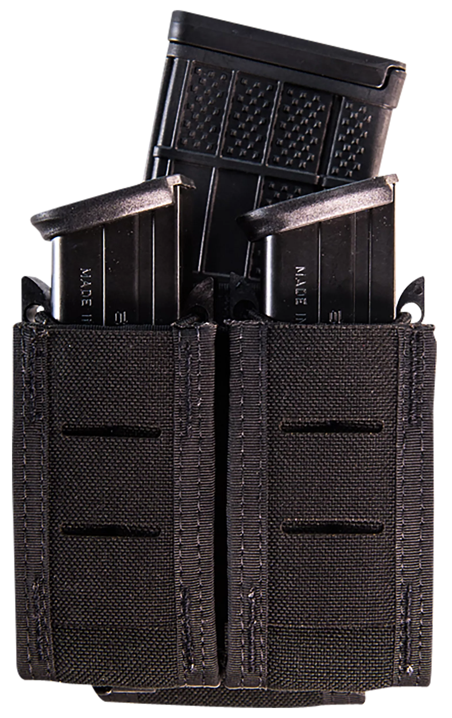 High Speed Gear 41TP02BK TACO Duty Double (2 Pistol/1 Rifle), Black Nylon with MOLLE Exterior, Fits MOLLE & 2" Belt