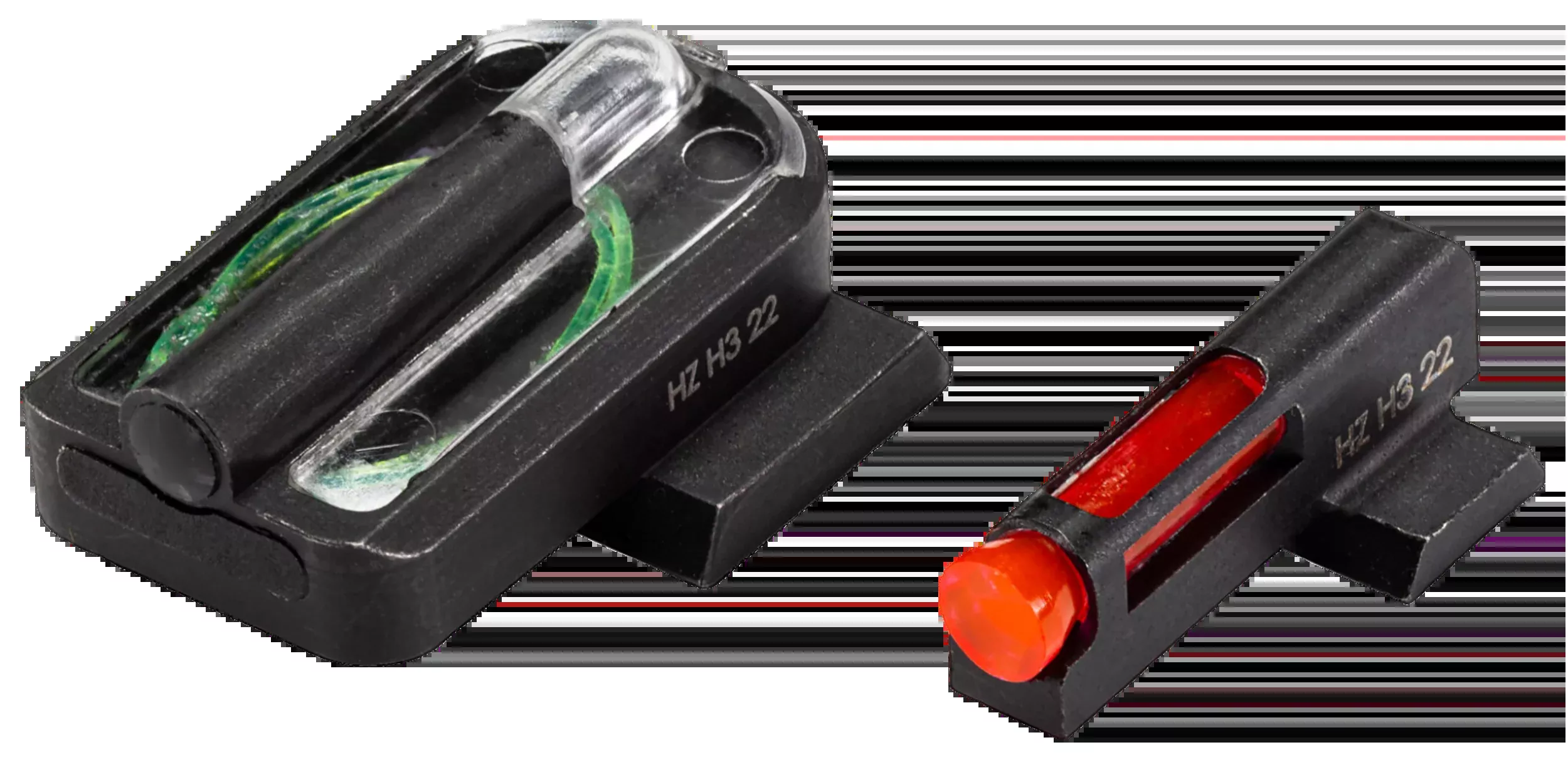 Hiviz FastDot H3 Handgun Sight Set for Smith & Wesson M&P – Red Fiber Front, Green Tritium Rear, MPFD21