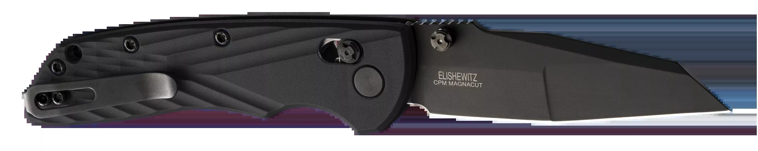 Hogue Deka Folding Knife 3.25in MagnaCut Wharncliffe, Black Cerakote, Black Glass-Reinforced Nylon Handle - 24366