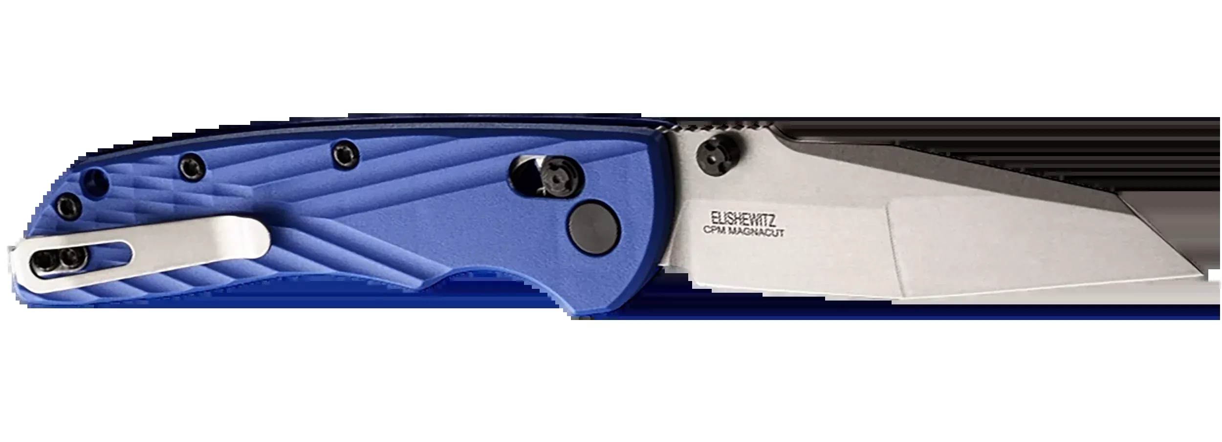 Hogue Deka MagnaCut Wharncliffe Folding Knife 3.25in, Stonewashed Blade, Blue Handle – 24363