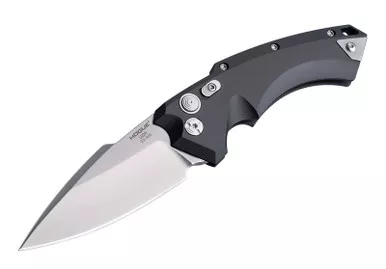 Hogue EX-A05 AUTO Folding Knife - 3.5" CPM-154 Stonewashed Spear Point Blade, Black Aluminum Handles - 34530