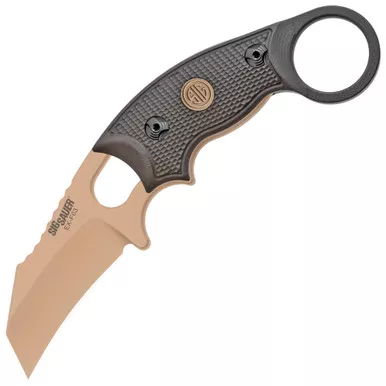 Hogue Knives EX-F03 Sig Tactical Fixed Blade - 2.25" Hawkbill Blade - FDE Cerakote Finish, Black G10 Scales - 37320