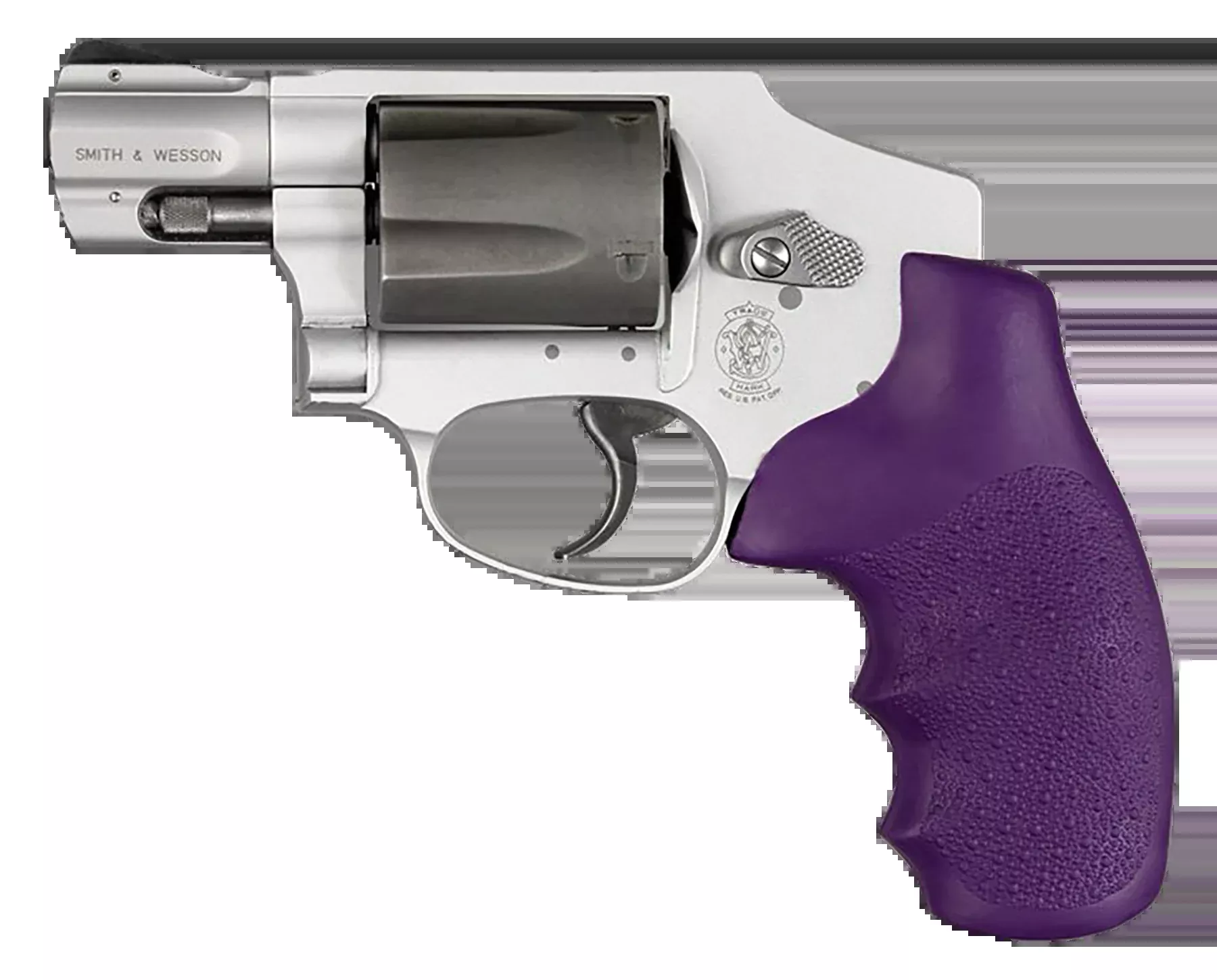 Hogue Monogrip OverMolded Rubber Grip for Smith & Wesson J-Frame Round Butt, Purple, 60006