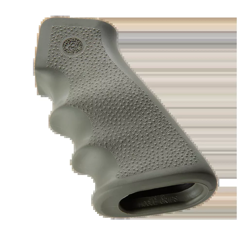 Hogue OverMolded AR-15/M16 Pistol Grip, Cobblestone Texture, Olive Drab Rubber with Finger Grooves 15001