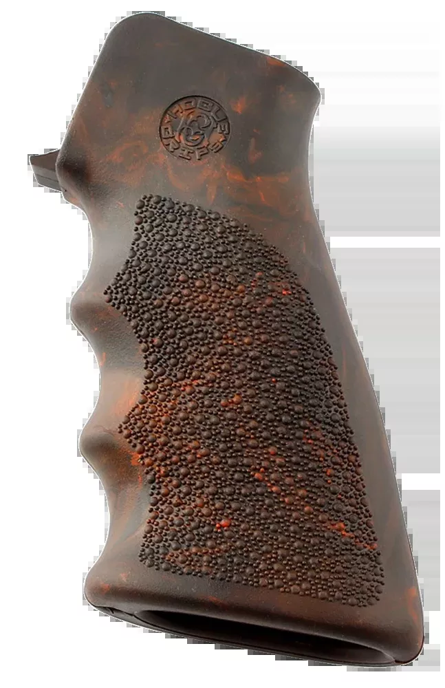 Hogue OverMolded AR-15/M16 Pistol Grip with Finger Grooves, Red Lava Cobblestone - 15016