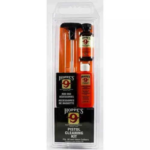 Hoppe's .40/10mm Pistol Cleaning Kit with Aluminum Rod, No. 9 Solvent & Oil HOPPCO40B