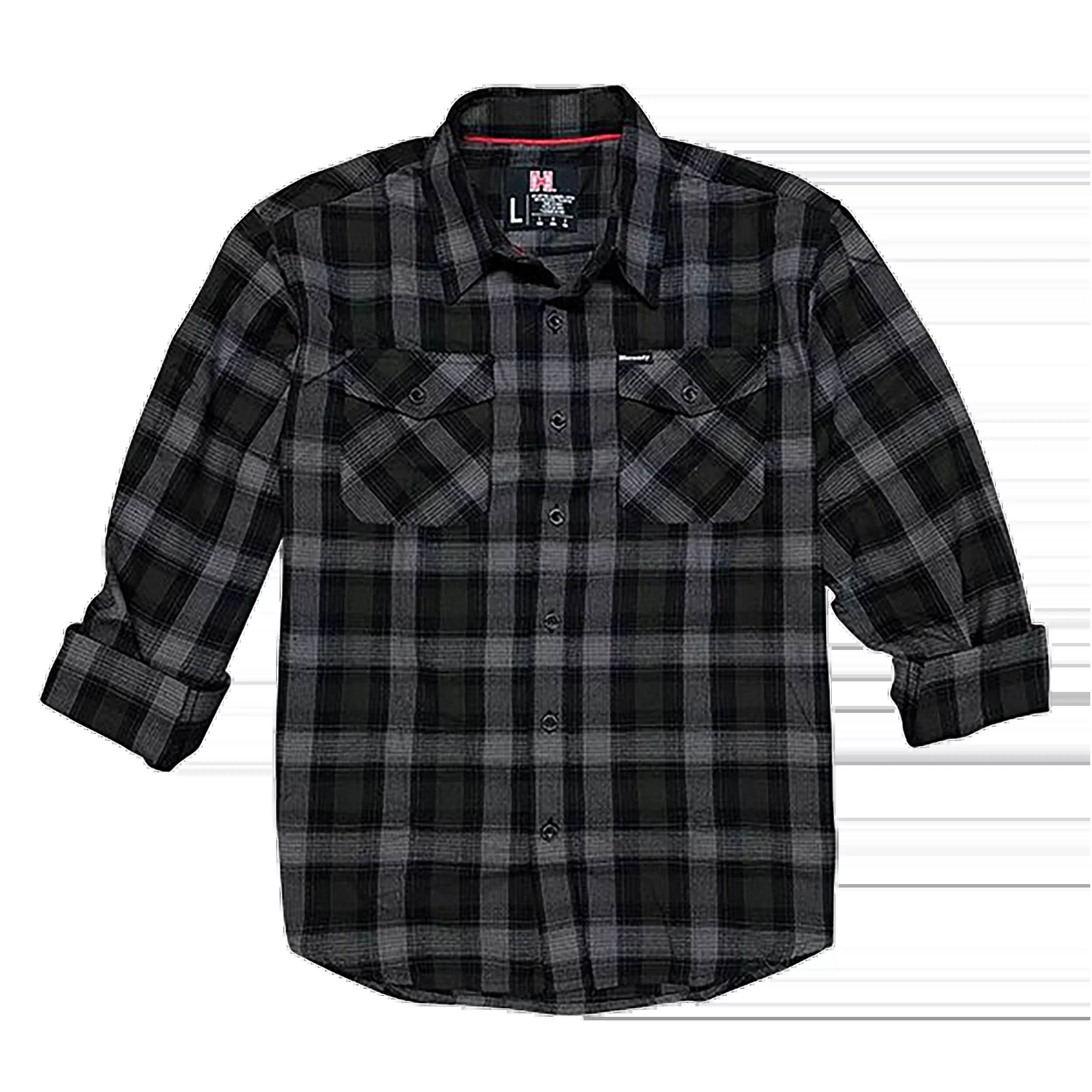 HORIZON DESIGN Men's Flannel Shirt 3XL Olive/Black/Gray, Relaxed Fit Button-Up, 60/40 Cotton-Poly – 32216