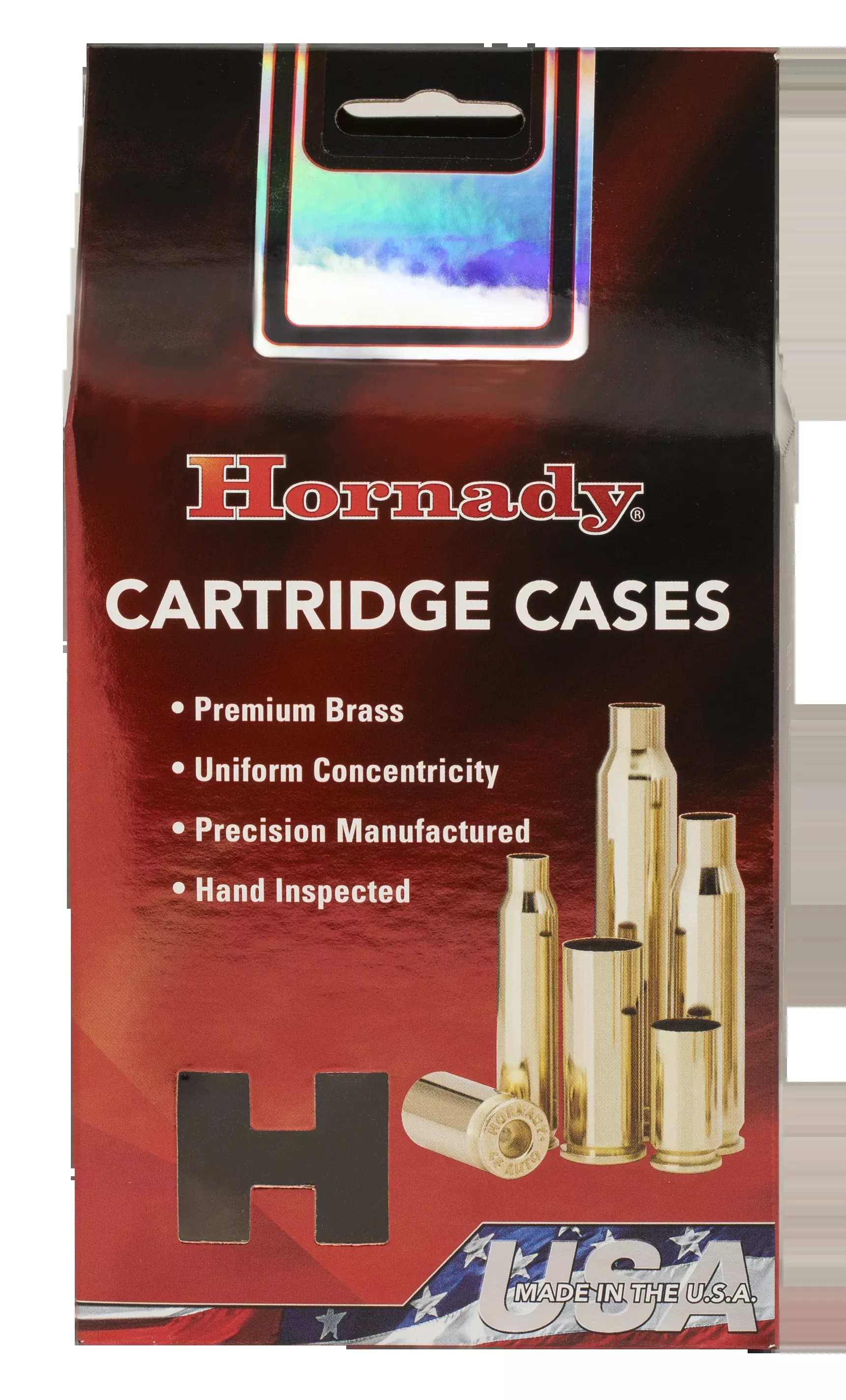 Hornady 10mm Auto Unprimed Handgun Brass Cartridge Cases, Premium Brass 100/Box (5/Case) 8745