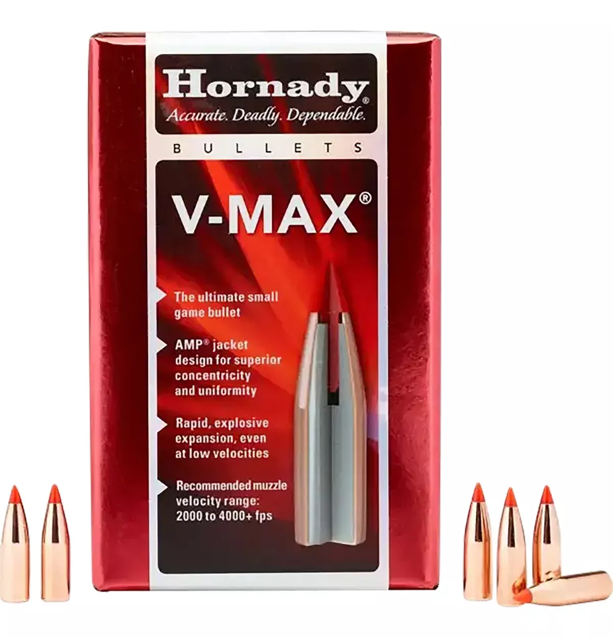 Hornady 22252 V-Max22 Cal .224 35 gr V Max 100 Per Box/ 40 Case