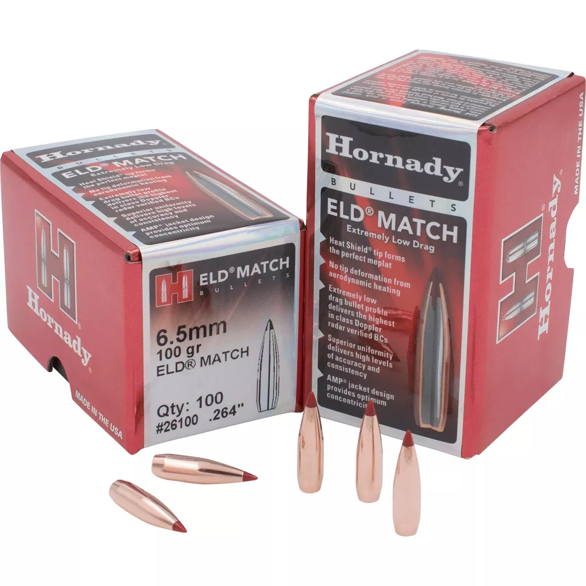 Hornady 26100 ELD Match Reloading Bullets 6.5mm .264 100 gr Extremely Low Drag Match 100 Per Box