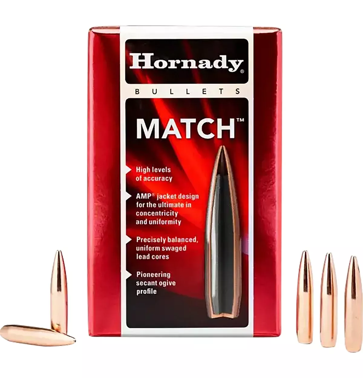Hornady 26335 Match6.5mm .264 140 gr Hollow Point Boat Tail Match 100 Per Box/ 15 Case