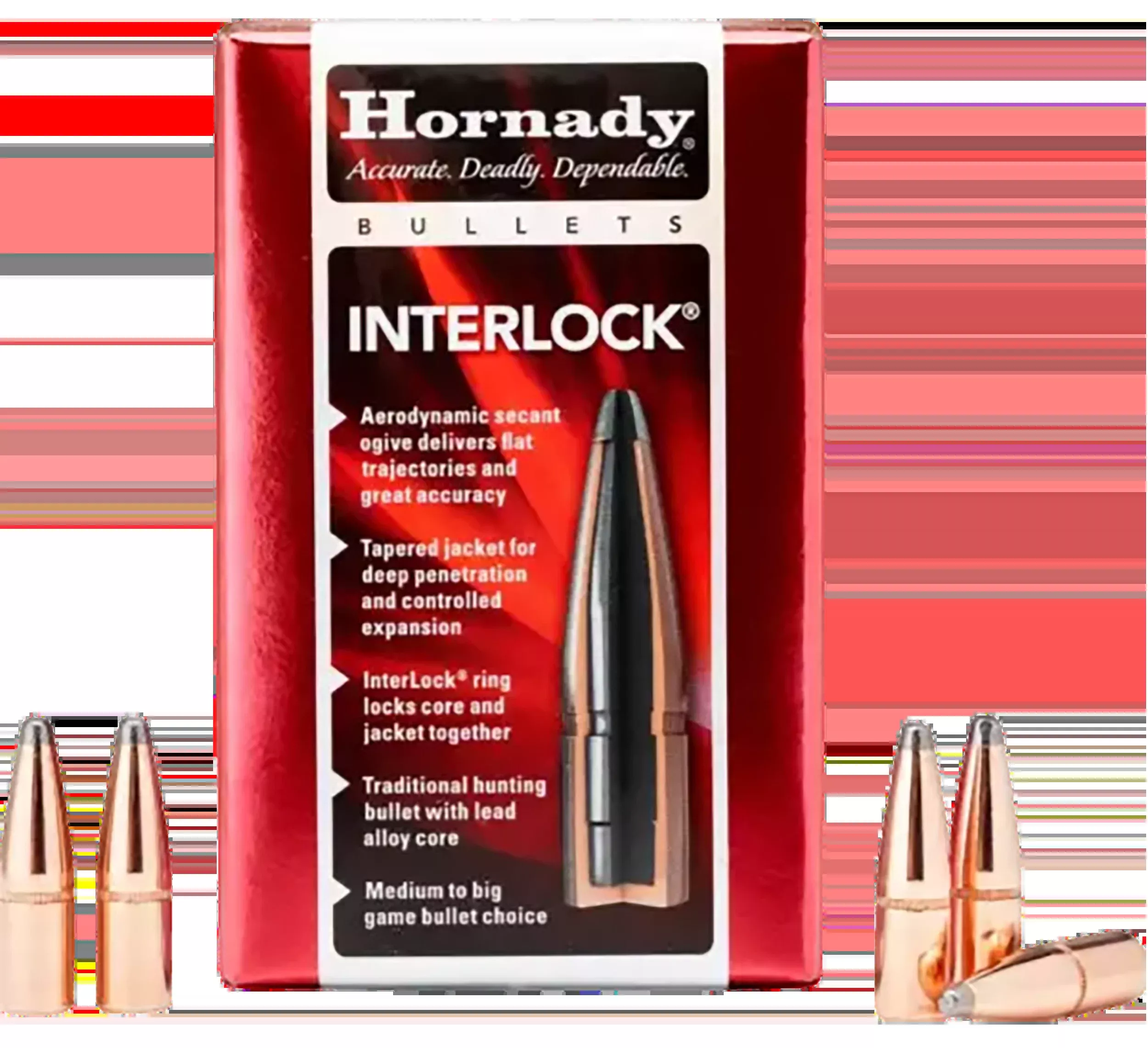 Hornady 3031 InterLock 30 Cal .308 150 gr Spire Point Bullets - 100 Count