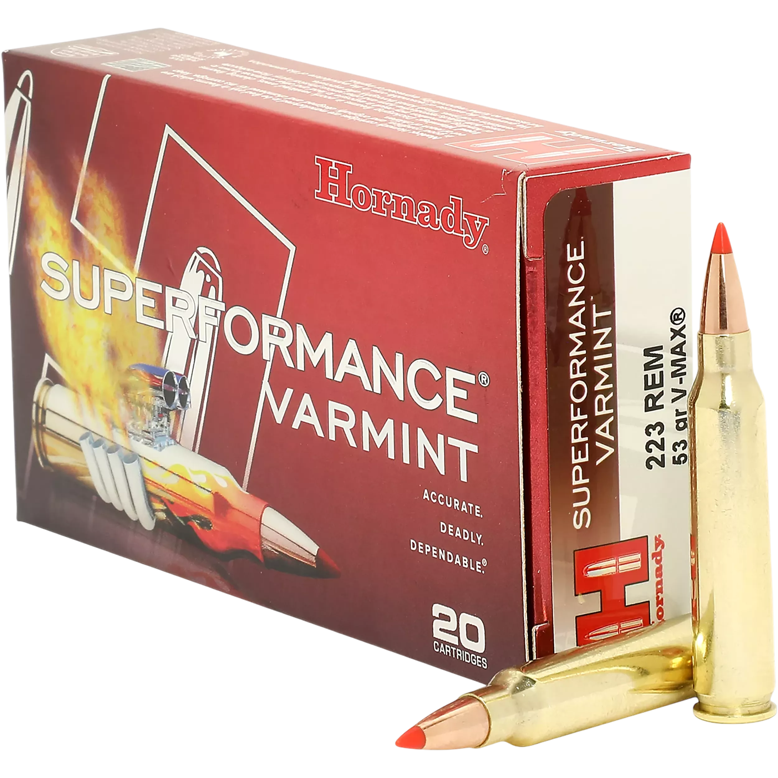 Hornady 8308 Superformance223WSSM 55gr V-Max 20 Per Box/10 Case