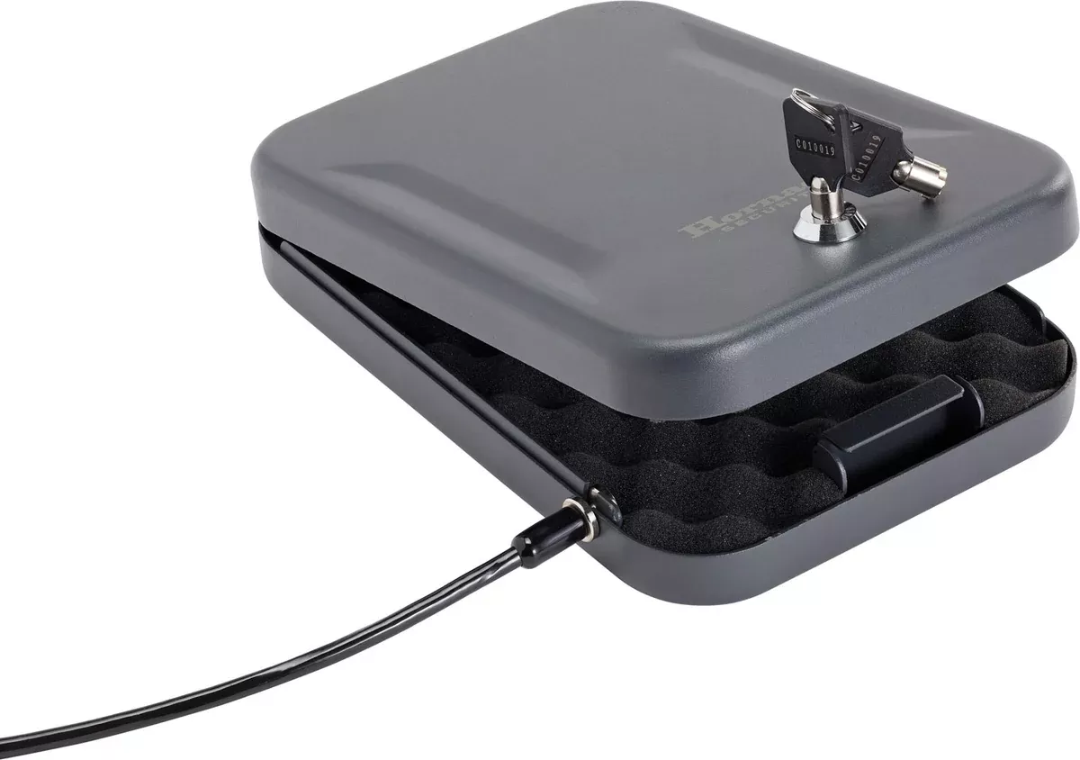 Hornady 95200 Standard Lock Box Large Key Entry Black Steel Holds 1 Handgun 9.50 " L X 6.50 " W X 1.75 " D