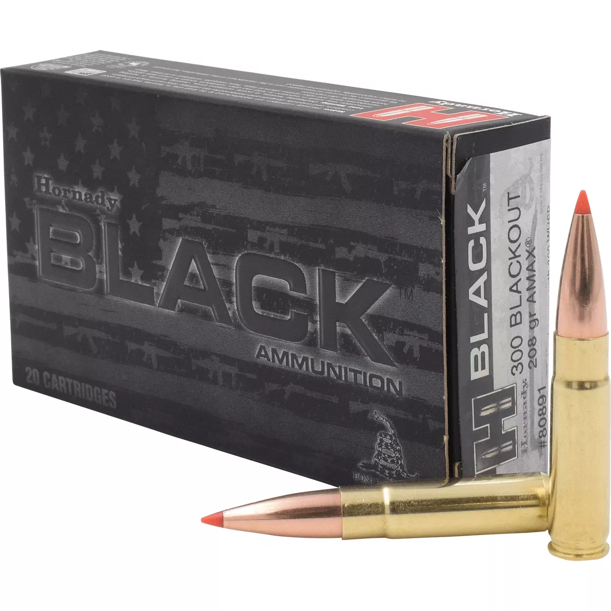 Hornady Black 208 Grain A-Max Brass .300 AAC Blackout Rifle Ammo