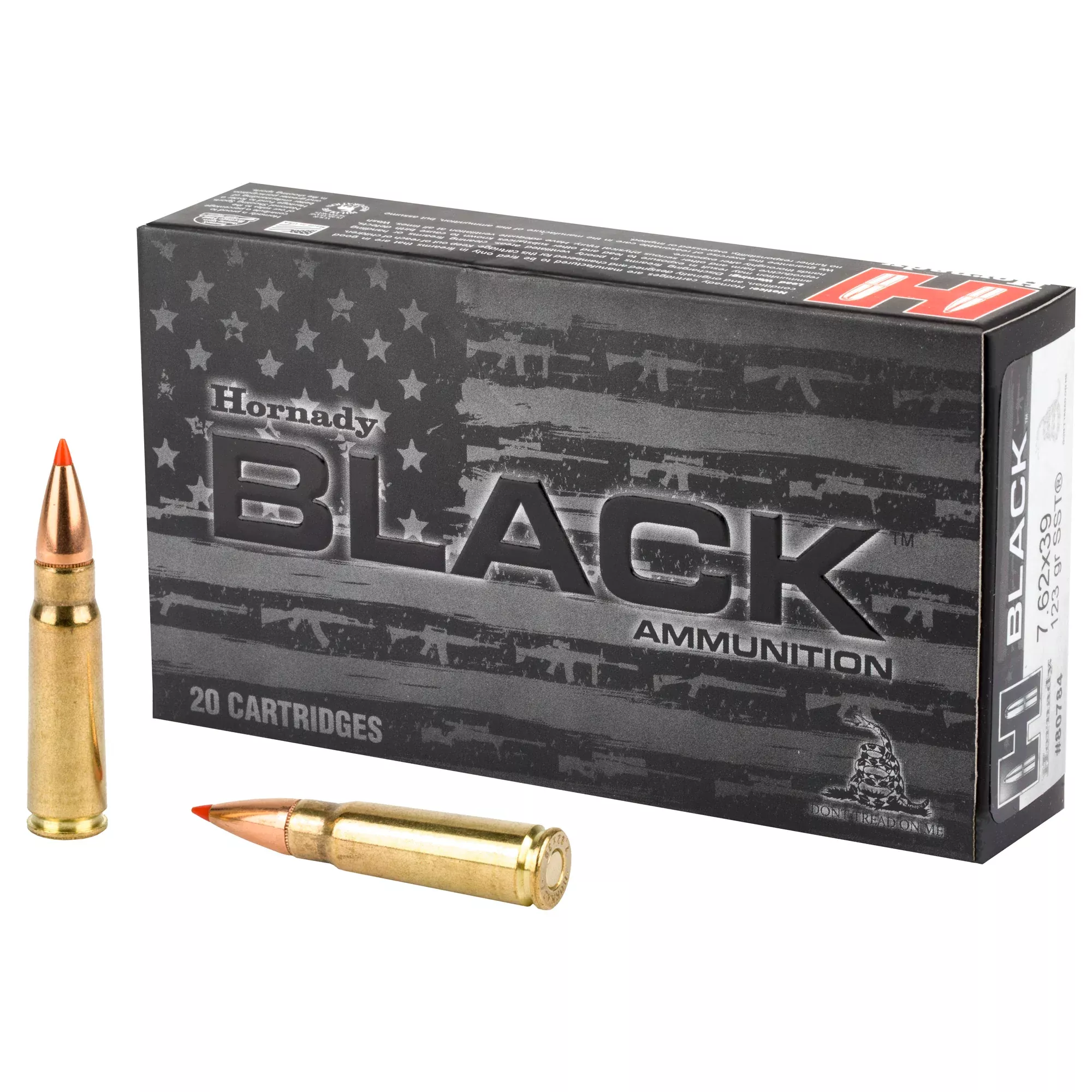 Hornady BLACK 7.62x39mm 123gr SST Polymer Tip Rifle Ammo, 20-Round Box 80784